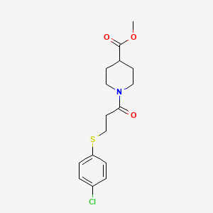 methyl 1-{3-[(4-chlorophenyl)thio]propanoyl}-4-piperidinecarboxylate