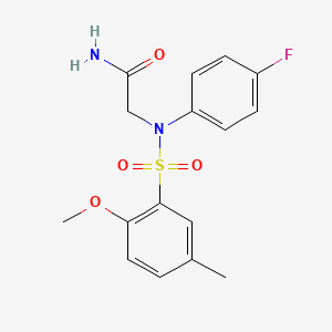 molecular formula C16H17FN2O4S B4245692 2-(4-fluoro-N-(2-methoxy-5-methylphenyl)sulfonylanilino)acetamide 