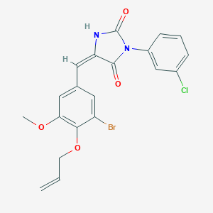 molecular formula C20H16BrClN2O4 B424571 (5E)-5-[3-bromo-5-methoxy-4-(prop-2-en-1-yloxy)benzylidene]-3-(3-chlorophenyl)imidazolidine-2,4-dione 
