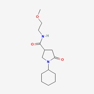 1-cyclohexyl-N-(2-methoxyethyl)-5-oxopyrrolidine-3-carboxamide