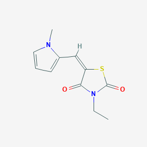 molecular formula C11H12N2O2S B424576 3-ethyl-5-[(1-methyl-1H-pyrrol-2-yl)methylene]-1,3-thiazolidine-2,4-dione 