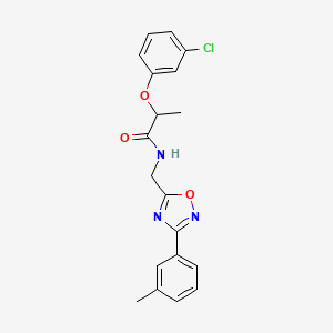 2-(3-chlorophenoxy)-N-{[3-(3-methylphenyl)-1,2,4-oxadiazol-5-yl]methyl}propanamide