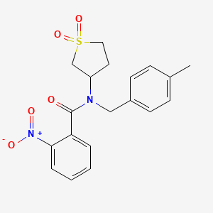 molecular formula C19H20N2O5S B4245778 N-(1,1-dioxidotetrahydro-3-thienyl)-N-(4-methylbenzyl)-2-nitrobenzamide 