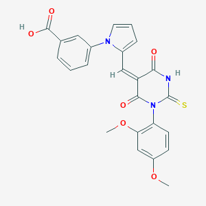 molecular formula C24H19N3O6S B424578 3-(2-{(E)-[1-(2,4-dimethoxyphenyl)-4,6-dioxo-2-thioxotetrahydropyrimidin-5(2H)-ylidene]methyl}-1H-pyrrol-1-yl)benzoic acid 