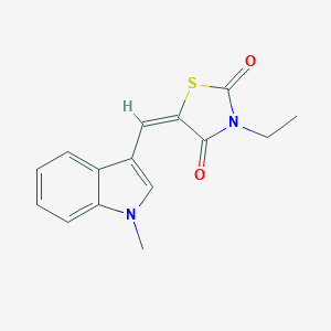 molecular formula C15H14N2O2S B424579 3-ethyl-5-[(1-methyl-1H-indol-3-yl)methylene]-1,3-thiazolidine-2,4-dione 