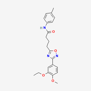 4-[3-(3-ethoxy-4-methoxyphenyl)-1,2,4-oxadiazol-5-yl]-N-(4-methylphenyl)butanamide