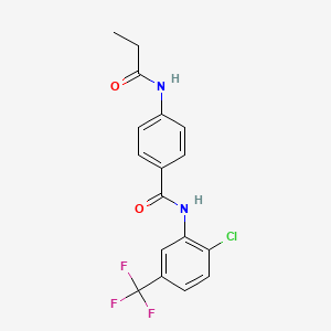 N-[2-chloro-5-(trifluoromethyl)phenyl]-4-(propanoylamino)benzamide