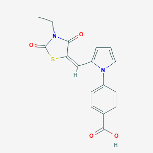 4-{2-[(3-ethyl-2,4-dioxo-1,3-thiazolidin-5-ylidene)methyl]-1H-pyrrol-1-yl}benzoic acid