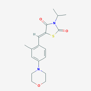 molecular formula C18H22N2O3S B424587 3-Isopropyl-5-[2-methyl-4-(4-morpholinyl)benzylidene]-1,3-thiazolidine-2,4-dione 
