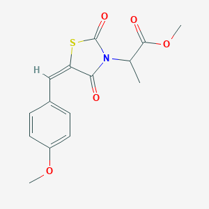 molecular formula C15H15NO5S B424589 methyl 2-[(5E)-5-(4-methoxybenzylidene)-2,4-dioxo-1,3-thiazolidin-3-yl]propanoate 