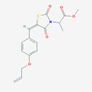 molecular formula C17H17NO5S B424590 methyl 2-{(5E)-2,4-dioxo-5-[4-(prop-2-en-1-yloxy)benzylidene]-1,3-thiazolidin-3-yl}propanoate 