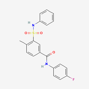 molecular formula C20H17FN2O3S B4245930 3-(anilinosulfonyl)-N-(4-fluorophenyl)-4-methylbenzamide 