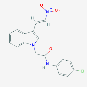 molecular formula C18H14ClN3O3 B424594 N-(4-chlorophenyl)-2-{3-[(E)-2-nitroethenyl]-1H-indol-1-yl}acetamide CAS No. 593273-68-8