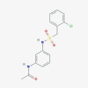 molecular formula C15H15ClN2O3S B4245944 N-(3-{[(2-chlorobenzyl)sulfonyl]amino}phenyl)acetamide 