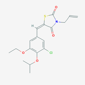 molecular formula C18H20ClNO4S B424597 (5E)-5-[3-chloro-5-ethoxy-4-(propan-2-yloxy)benzylidene]-3-(prop-2-en-1-yl)-1,3-thiazolidine-2,4-dione 