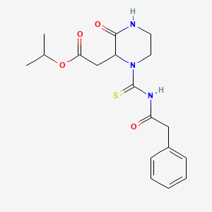 molecular formula C18H23N3O4S B4245977 isopropyl (3-oxo-1-{[(phenylacetyl)amino]carbonothioyl}-2-piperazinyl)acetate 