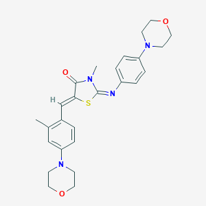 molecular formula C26H30N4O3S B424601 3-Methyl-5-[2-methyl-4-(4-morpholinyl)benzylidene]-2-{[4-(4-morpholinyl)phenyl]imino}-1,3-thiazolidin-4-one 