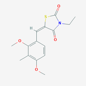 molecular formula C15H17NO4S B424602 (5E)-5-(2,4-dimethoxy-3-methylbenzylidene)-3-ethyl-1,3-thiazolidine-2,4-dione 