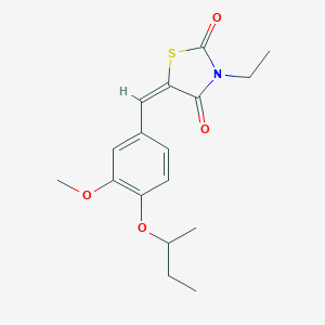 molecular formula C17H21NO4S B424606 5-(4-Sec-butoxy-3-methoxybenzylidene)-3-ethyl-1,3-thiazolidine-2,4-dione 