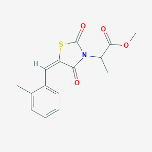 molecular formula C15H15NO4S B424607 methyl 2-[(5E)-5-(2-methylbenzylidene)-2,4-dioxo-1,3-thiazolidin-3-yl]propanoate 