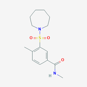 molecular formula C15H22N2O3S B4246070 3-(azepan-1-ylsulfonyl)-N,4-dimethylbenzamide 