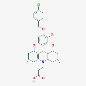 3-(9-(3-bromo-4-(4-chlorobenzyloxy)phenyl)-3,3,6,6-tetramethyl-1,8-dioxo-1,2,3,4,5,6,7,8-octahydroacridin-10(9H)-yl)propanoic acid