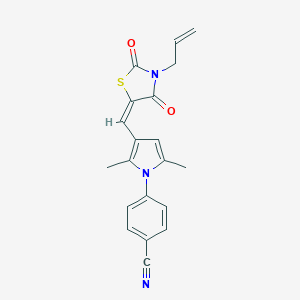 molecular formula C20H17N3O2S B424609 4-(3-{(E)-[2,4-dioxo-3-(prop-2-en-1-yl)-1,3-thiazolidin-5-ylidene]methyl}-2,5-dimethyl-1H-pyrrol-1-yl)benzonitrile 