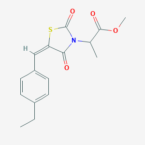 molecular formula C16H17NO4S B424611 methyl 2-[(5E)-5-(4-ethylbenzylidene)-2,4-dioxo-1,3-thiazolidin-3-yl]propanoate 