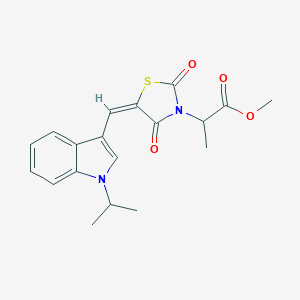 molecular formula C19H20N2O4S B424612 methyl 2-{5-[(1-isopropyl-1H-indol-3-yl)methylene]-2,4-dioxo-1,3-thiazolidin-3-yl}propanoate 