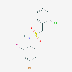 molecular formula C13H10BrClFNO2S B4246130 N-(4-bromo-2-fluorophenyl)-1-(2-chlorophenyl)methanesulfonamide 