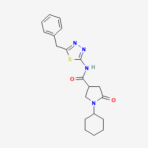 N-(5-benzyl-1,3,4-thiadiazol-2-yl)-1-cyclohexyl-5-oxopyrrolidine-3-carboxamide