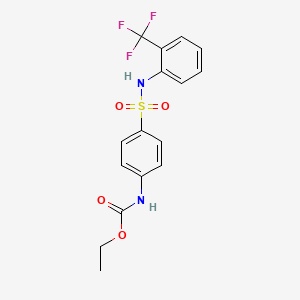 molecular formula C16H15F3N2O4S B4246214 ethyl N-[4-[[2-(trifluoromethyl)phenyl]sulfamoyl]phenyl]carbamate 