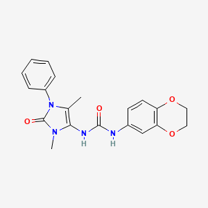 1-(2,3-Dihydro-1,4-benzodioxin-6-yl)-3-(3,5-dimethyl-2-oxo-1-phenylimidazol-4-yl)urea