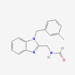 molecular formula C17H17N3O B4246226 N-({1-[(3-methylphenyl)methyl]-1H-1,3-benzodiazol-2-yl}methyl)formamide 