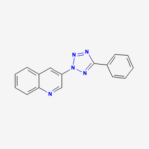 molecular formula C16H11N5 B4246255 3-(5-Phenyltetrazol-2-yl)quinoline 