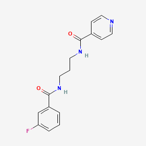 molecular formula C16H16FN3O2 B4246261 N-[3-[(3-fluorobenzoyl)amino]propyl]pyridine-4-carboxamide 