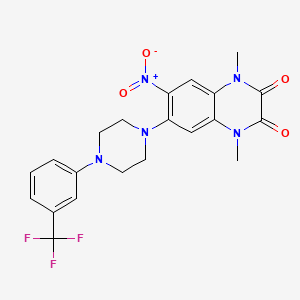 1,4-dimethyl-6-nitro-7-{4-[3-(trifluoromethyl)phenyl]-1-piperazinyl}-1,4-dihydro-2,3-quinoxalinedione