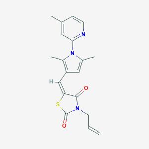 molecular formula C19H19N3O2S B424628 (5E)-5-{[2,5-dimethyl-1-(4-methylpyridin-2-yl)-1H-pyrrol-3-yl]methylidene}-3-(prop-2-en-1-yl)-1,3-thiazolidine-2,4-dione 