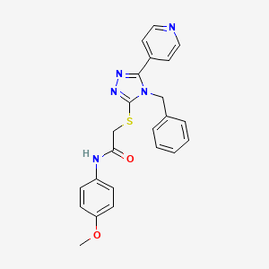 molecular formula C23H21N5O2S B4246284 2-{[4-BENZYL-5-(4-PYRIDYL)-4H-1,2,4-TRIAZOL-3-YL]SULFANYL}-N~1~-(4-METHOXYPHENYL)ACETAMIDE 