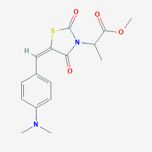 molecular formula C16H18N2O4S B424630 methyl 2-{(5E)-5-[4-(dimethylamino)benzylidene]-2,4-dioxo-1,3-thiazolidin-3-yl}propanoate 