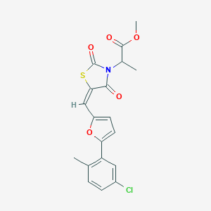 methyl 2-[(5E)-5-{[5-(5-chloro-2-methylphenyl)furan-2-yl]methylidene}-2,4-dioxo-1,3-thiazolidin-3-yl]propanoate