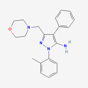 molecular formula C21H24N4O B4246332 1-(2-methylphenyl)-3-(4-morpholinylmethyl)-4-phenyl-1H-pyrazol-5-amine 