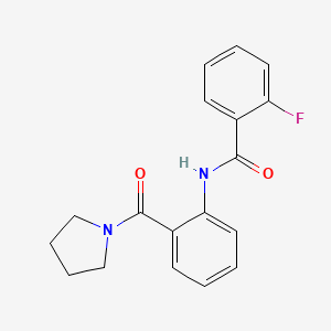 2-fluoro-N-[2-(1-pyrrolidinylcarbonyl)phenyl]benzamide