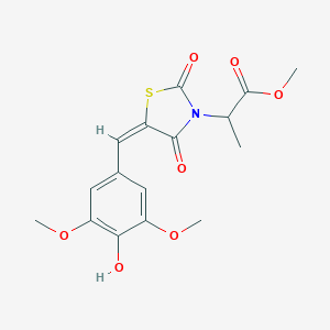 molecular formula C16H17NO7S B424635 methyl 2-[(5E)-5-(4-hydroxy-3,5-dimethoxybenzylidene)-2,4-dioxo-1,3-thiazolidin-3-yl]propanoate 