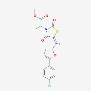 methyl 2-[(5E)-5-{[5-(4-chlorophenyl)furan-2-yl]methylidene}-2,4-dioxo-1,3-thiazolidin-3-yl]propanoate