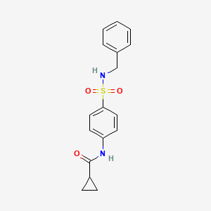 molecular formula C17H18N2O3S B4246382 N-[4-(benzylsulfamoyl)phenyl]cyclopropanecarboxamide 