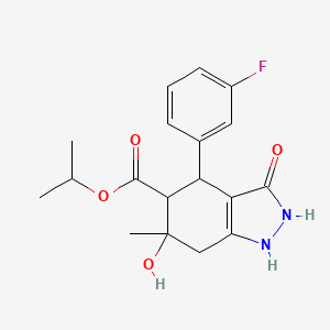 isopropyl 4-(3-fluorophenyl)-3,6-dihydroxy-6-methyl-4,5,6,7-tetrahydro-1H-indazole-5-carboxylate