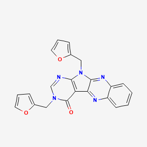 molecular formula C22H15N5O3 B4246391 13,17-bis(furan-2-ylmethyl)-2,9,13,15,17-pentazatetracyclo[8.7.0.03,8.011,16]heptadeca-1,3,5,7,9,11(16),14-heptaen-12-one 