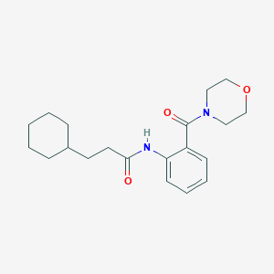 molecular formula C20H28N2O3 B4246399 3-cyclohexyl-N-[2-(morpholine-4-carbonyl)phenyl]propanamide 