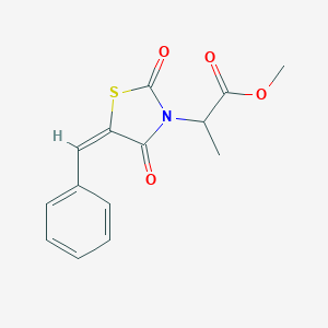 molecular formula C14H13NO4S B424641 methyl 2-[(5E)-5-benzylidene-2,4-dioxo-1,3-thiazolidin-3-yl]propanoate 